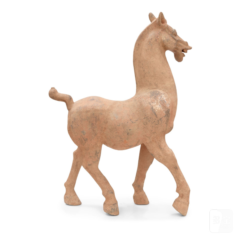 仿漢 大陶馬 | A LARGE POTTERY FIGURE OF A PRANCING HORSE - 图3